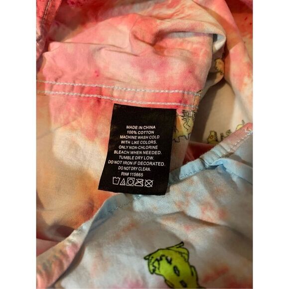 REPTAR RUGRATS Button Down Shirt-Tie Dye Red/Blue Cotton S/S EUC Small - Picture 4 of 5
